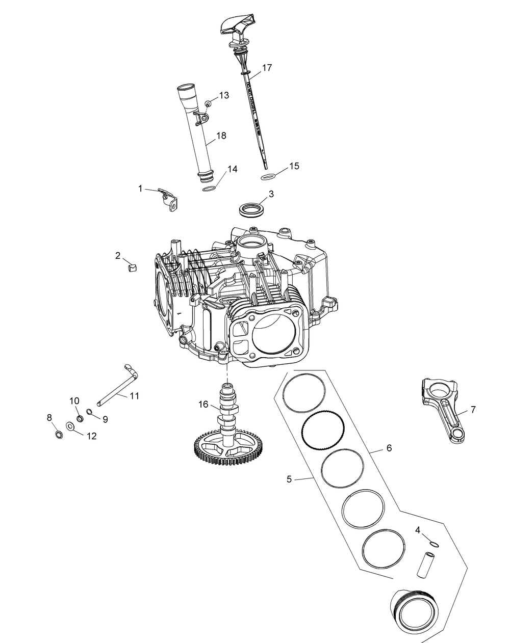 Kohler Kt735-3012 Crankcase Diagram and Parts List for XT2-LX46KH (13WQA1CT010)(2015) Cub Cadet Lawn Tractor